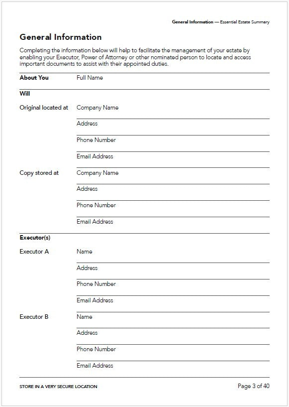 Couples Pack - The Essential Estate Summary